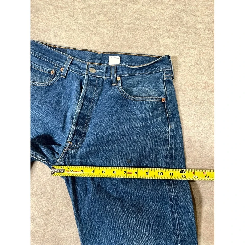 Levi's 501 Jeans Men‎ 34x32 Blue Denim Cotton 5-Pockets Straight Leg Mid Rise